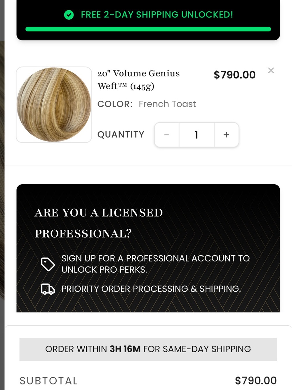 20" Weft in French Toast Blonde Blend Kovi Hair